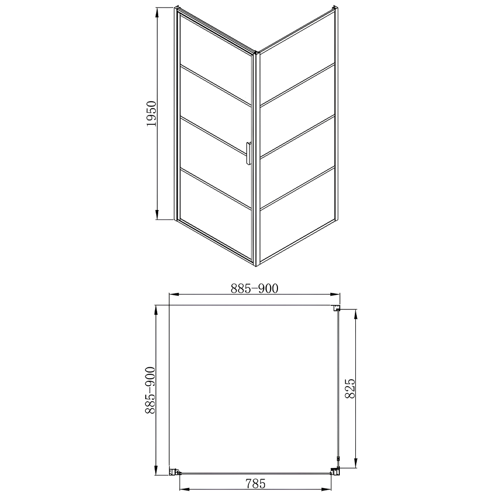 Душевой уголок Bravat Blackline 90x90см BS090.2115B профиль черный, стекло прозрачное