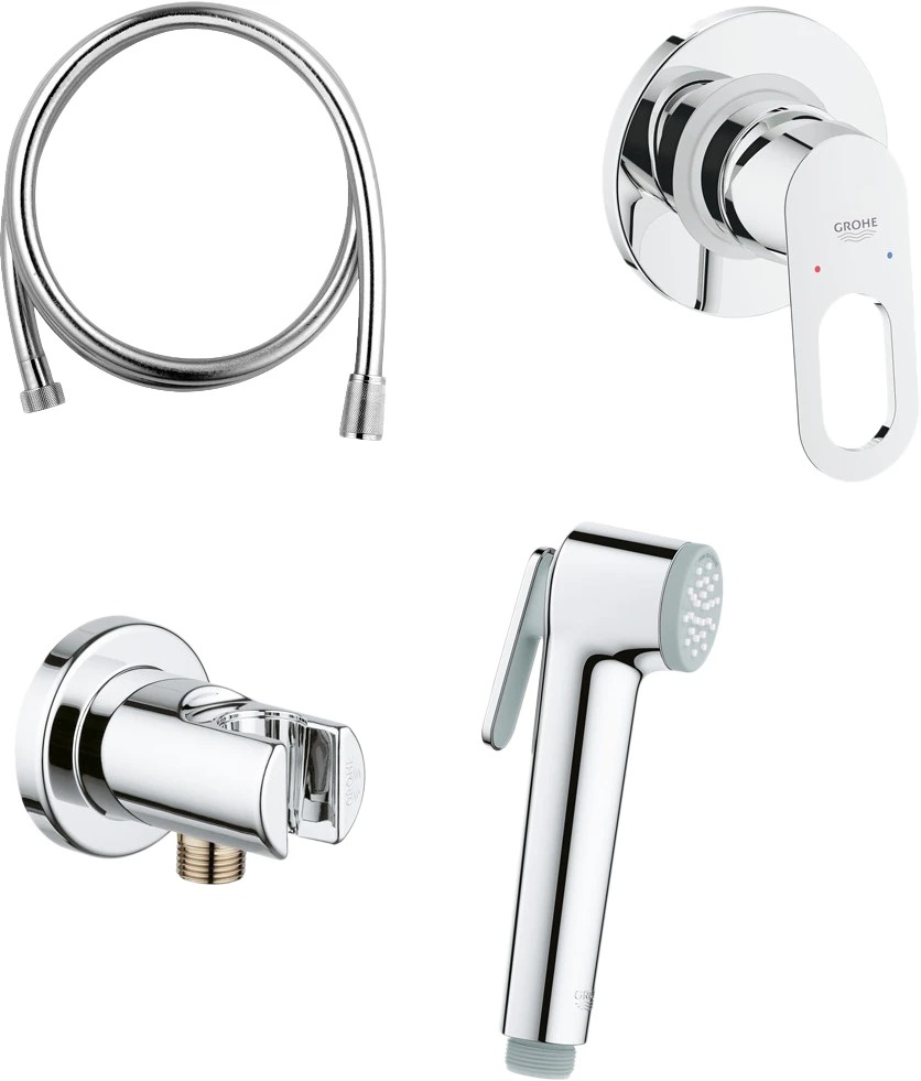 Гигиенический душ Grohe BauLoop 124895 со смесителем, хром