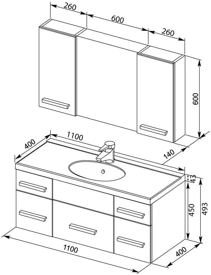 Мебель для ванной Aquanet Данте 110 белый камерино 2 навесных шкафчика