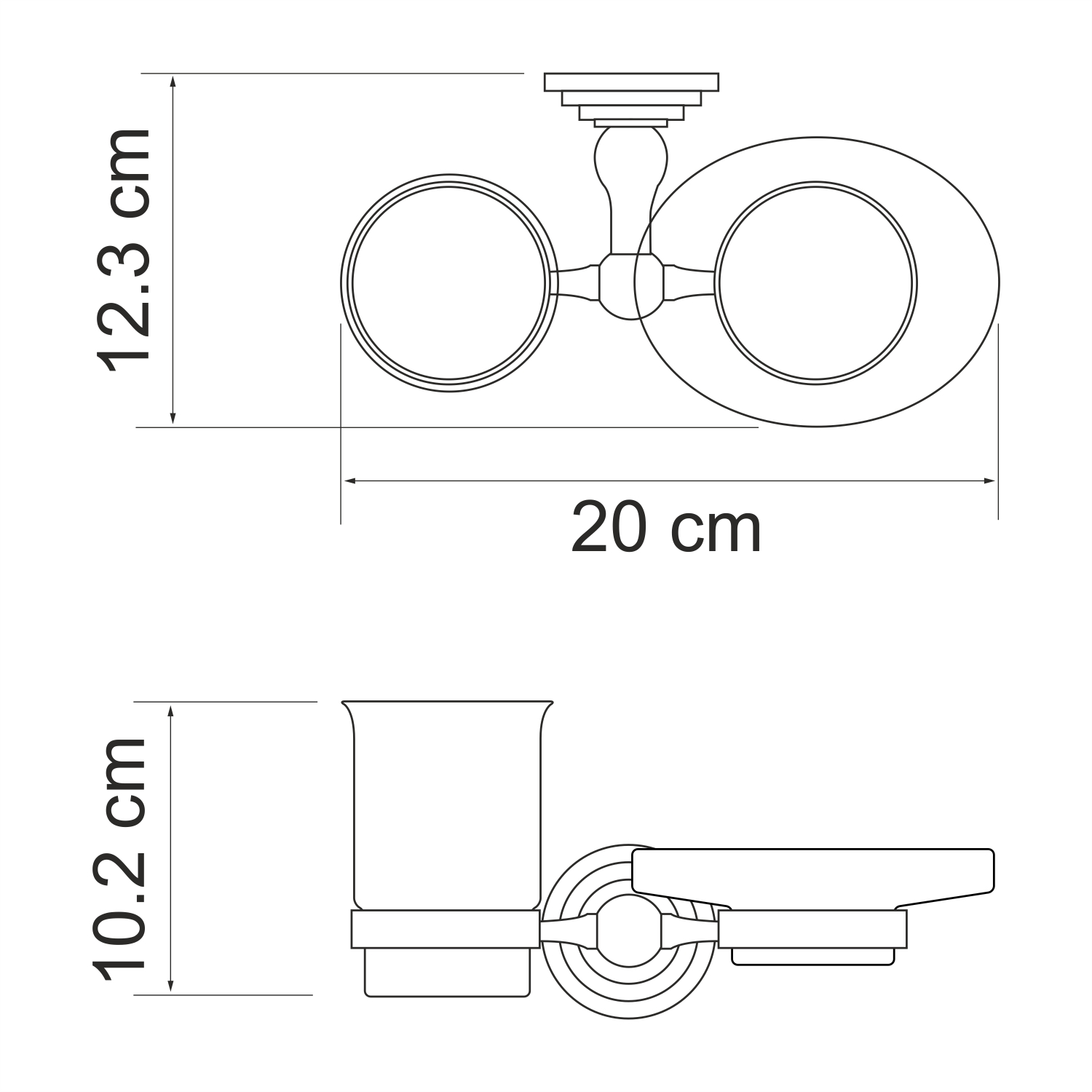 Стакан Wasserkraft Ammer K-7026 с мыльницей, хром