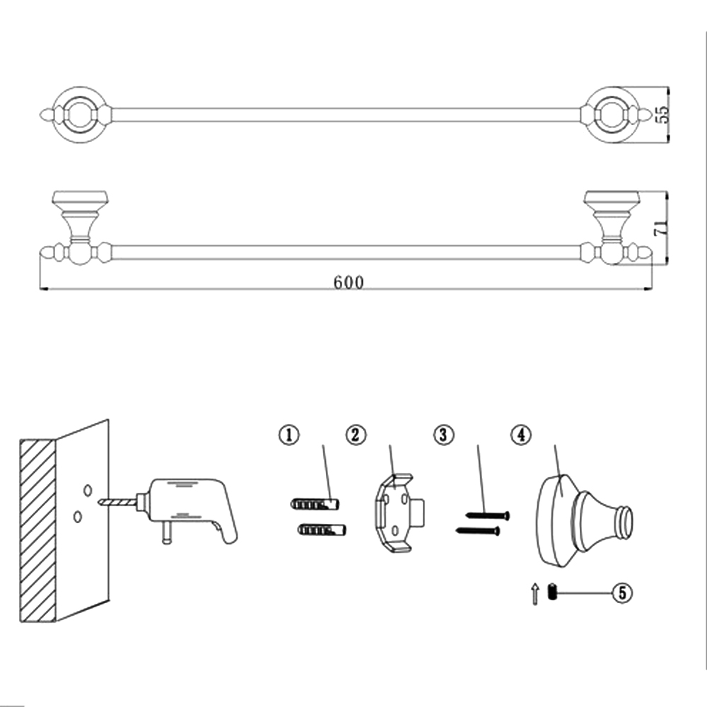 Полотенцедержатель Kordi KD 6911 бронза