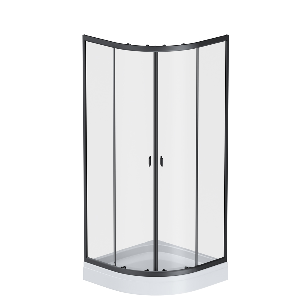 Душевой уголок AM.PM X-Joy 80x80см W88E-205-080BT профиль матовый черный, стекла прозрачные