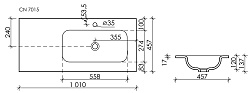 Раковина встраиваемая Ceramica Nova Grace CN7015MB черная матовая