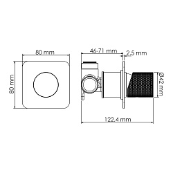 Гигиенический душ Wasserkraft Schunter A8251.285.237.213 с внутренней частью, золото матовое