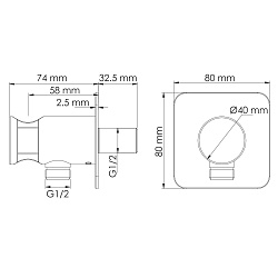 Гигиенический душ Wasserkraft Schunter A8251.285.237.213 с внутренней частью, золото матовое