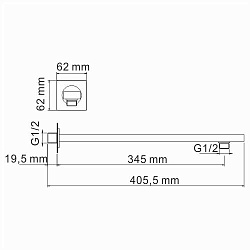 Душевой комплект Wasserkraft Thermo A5548.180.259.285.194.286 с внутренней частью, золото матовое