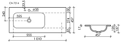 Раковина встраиваемая Ceramica Nova Grace CN7014MB черная матовая