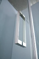 Душевой уголок Cezares Slider 100x100см SLIDER-R-2-90/100-GRIGIO-NERO профиль черный, стекло серое