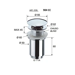 Донный клапан Remer 905CC114NO черный матовый
