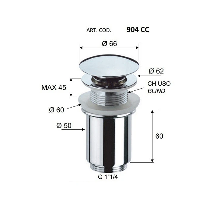 Донный клапан Remer 905CC114NO черный матовый