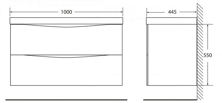 Тумба под раковину BelBagno Marino 100 MARINO-CER-1000-2C-SO-BL-P белая глянце
