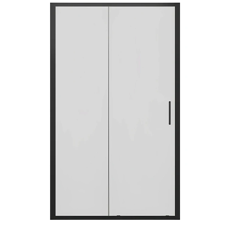 Душевая дверь в нишу Bravat Blackline 120x200см BD120.4101B профиль черный, стекло прозрачное