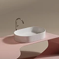 Раковина накладная Ceramica nova Element 600*380*122мм CN6048 белая глянцевая