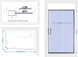 Душевой уголок STWORKI Карлстад 140x80см DE019RC80140200 профиль хром глянец, стекло матовое