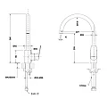 Смеситель для кухни Bravat Rhein F7429564BW-ENG черный