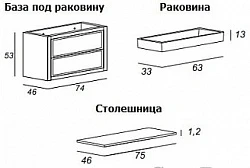 Тумба под раковину Cezares 54771 Gotham City