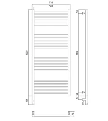 Полотенцесушитель электрический Богема 3.0 31-5804-1250 120x50 см, чёрный матовый, левый