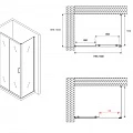 Душевой уголок ABBER Schwarzer Diamant 180х100см AG30180B-S100B профиль черный, стекло прозрачное