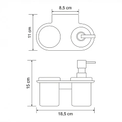 Дозатор Wasserkraft Kammel K-8389 со стаканом, хром
