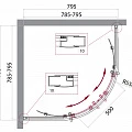Душевой уголок BelBagno Uno 80x80см UNO-195-R-2-80-P-Cr профиль хром, стекло рифленое