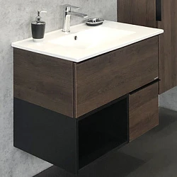 Тумба с раковиной Comforty Франкфурт 75 00004150531CF дуб шоколадно-коричневый