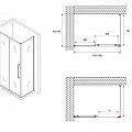 Душевой уголок ABBER Schwarzer Diamant 180x85см AG30180BH-S85B профиль черный, стекло прозрачное