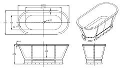 Акриловая ванна BelBagno 167,6x78x65 BB35 белая глянцевая