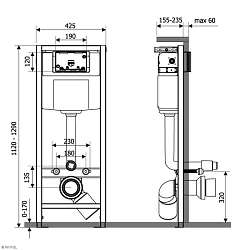 Инсталляция для унитаза KKPol Standard ZSP/M425/0/K