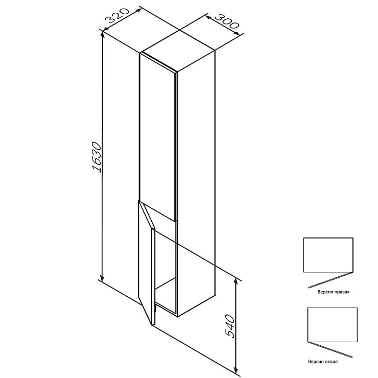 Шкаф-пенал AM.PM Gem 30см M90CHR0306WG белый глянцевый