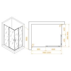 Душевой уголок RGW Passage PA-040 90x120см 3508104092-11 профиль хром, стекло прозрачное