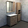 Зеркало-шкаф Comforty Марио 75 00-00004159CF дуб темный