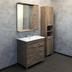Зеркало-шкаф Comforty Марио 75 00-00004159CF дуб темный