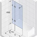 Шторка на ванну Riho VZ Scandic NXT X109V 95x150см R G001156120 профиль хром, стекло прозрачное