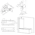 Акриловая ванна AM.PM Gem 170x70 с каркасом, шторкой и душевой системой W90ASET-170D8 белый, хром