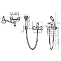 Смеситель для ванны с душем Bravat FIT 2-1 F6135188СР-В хром