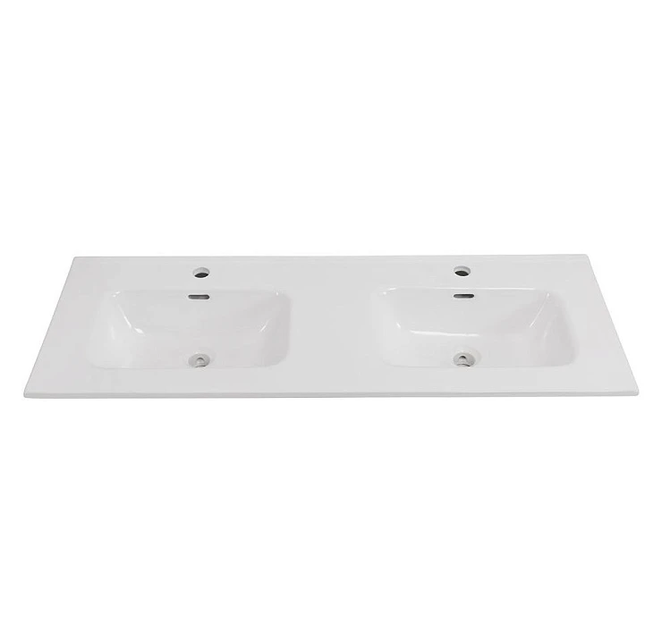 Раковина встраиваемая BelBagno 120см BB1200-2-ETL двойная, белая глянец