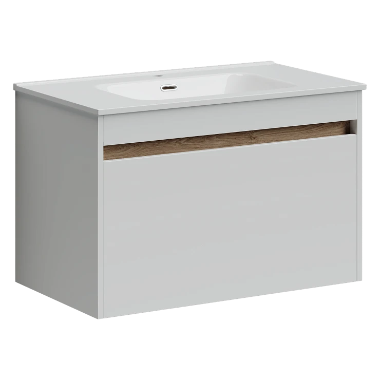 Тумба под раковину Sancos Smart 80 SM80W белая глянцевая
