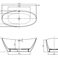 Акриловая ванна Vagnerplast Loma 167x79 KRBV167LOR7X-64 белая глянцевая