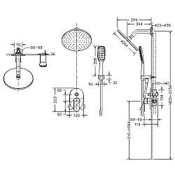 Душевой комплект Bravat Gina F865104C-A-ENG с внутренней частью, хром