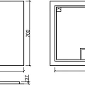 Зеркало Sancos 100х70 Square SQ1000 с подсветкой
