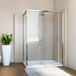 Душевой уголок GuteWetter Slide Rectan GK-863B R 150x90 см профиль сатин, стек