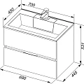 Тумба с раковиной Aquanet Алвита 70 212680 белая