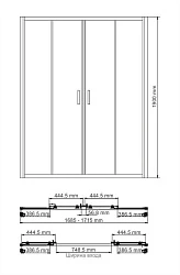 Душевая дверь Wasserkraft Lippe 170см 45S09 профиль хром, стекло прозрачное