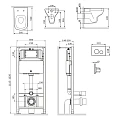 Инсталляция с унитазом и клавишей AM.PM Like IS49051.801700 белый, синий, хром