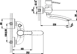 Смеситель для ванны с душем Lemark Atlantiss LM3214C хром