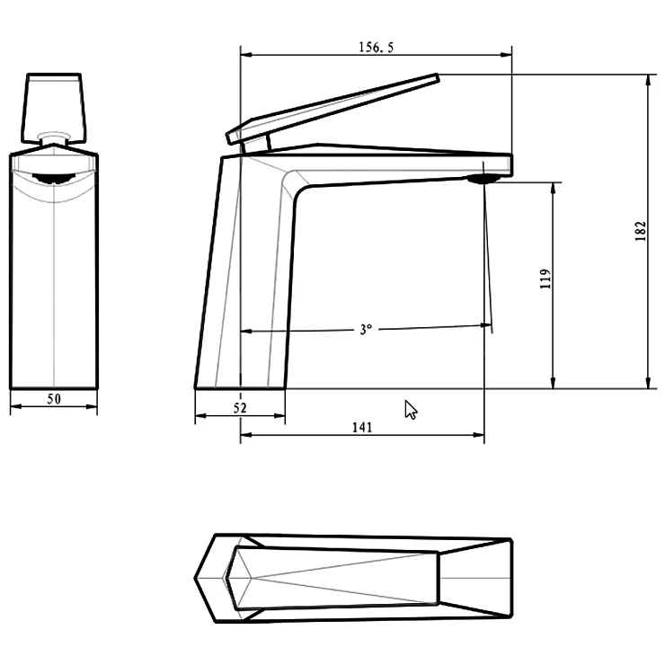 Смеситель для раковины Boheme Venturo 381-W белый / золото