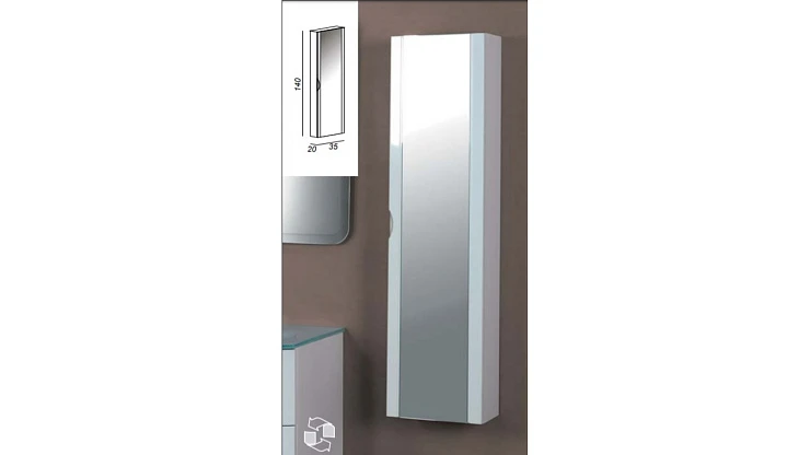 Шкаф-пенал Cezares 35см 44713 Frassino Bianco