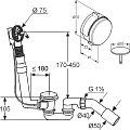 Слив-перелив для ванны Kludi Rotexa 2120005N-00 хром