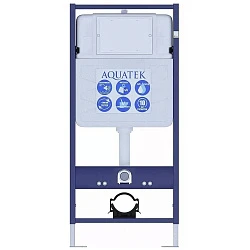 Комплект унитаз Set Aquatek Вега AQ1905-00+инсталляция Aquatek 50 INS-0000012 с кнопкой черной 5в1