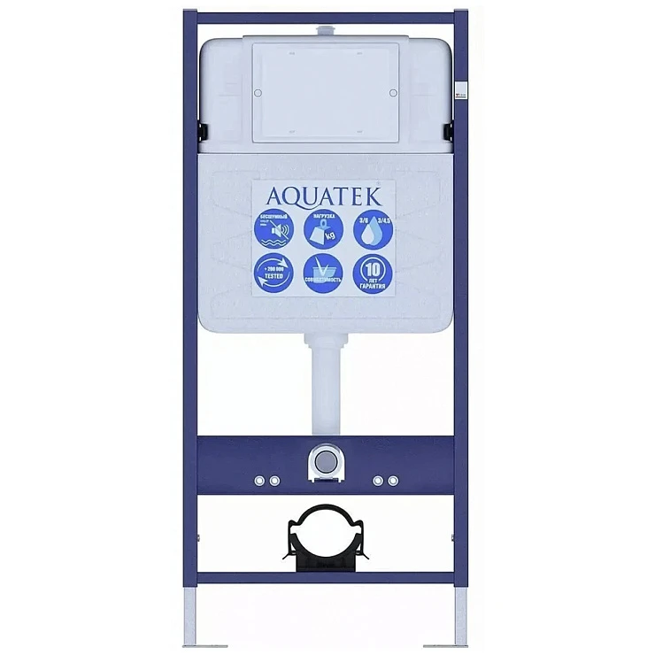 Комплект унитаз Set Aquatek Вега AQ1905-00+инсталляция Aquatek 50 INS-0000012 с кнопкой черной 5в1
